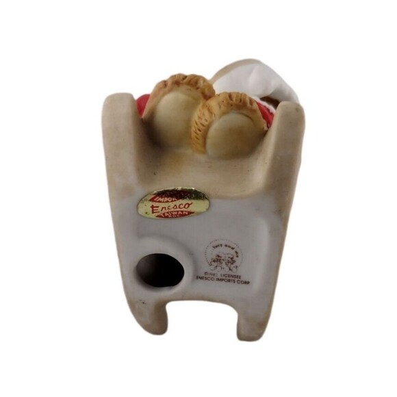 Vintage 82' Lucy & Me Bear Cross Stitching in Rocking Chair Sewing Enesco -READ - Picture 5 of 8